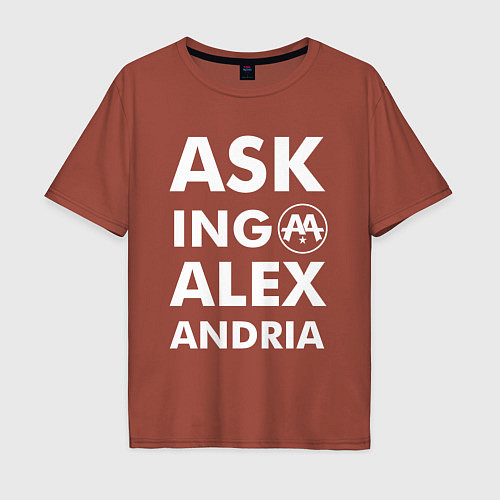 Мужская футболка оверсайз Asking Alexandria / Кирпичный – фото 1