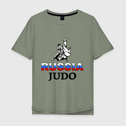 Футболка оверсайз мужская Russia judo, цвет: авокадо