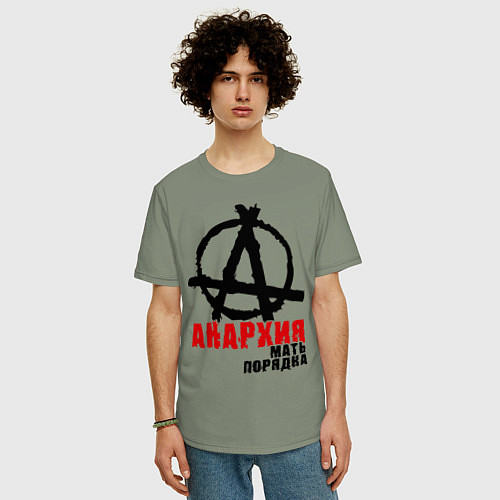 Мужская футболка оверсайз Анархия - мать порядка / Авокадо – фото 3