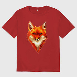 Мужская футболка оверсайз Огенный лис