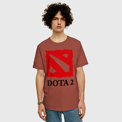 Футболка оверсайз мужская Dota 2: Logo, цвет: кирпичный — фото 2