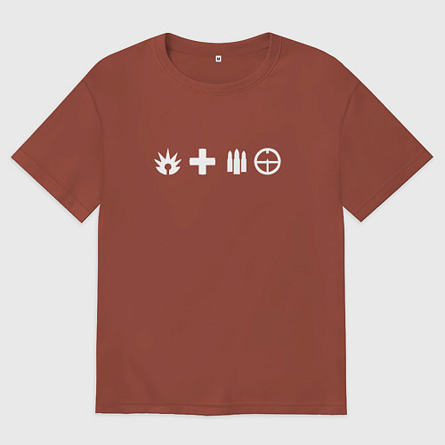 Мужская футболка оверсайз Battlefield Choice / Кирпичный – фото 1