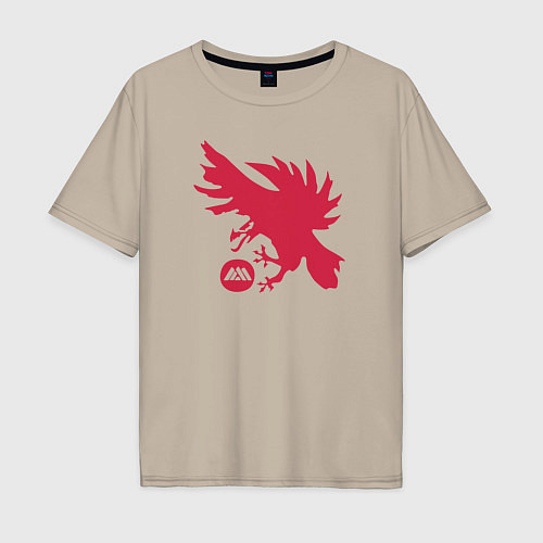 Мужская футболка оверсайз Warlock Eagle / Миндальный – фото 1