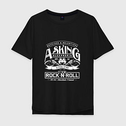 Футболка оверсайз мужская Asking Alexandria: Rock'n'Roll цвета черный — фото 1