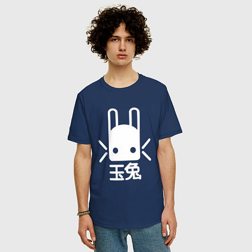 Мужская футболка оверсайз Destiny Rabbit / Тёмно-синий – фото 3