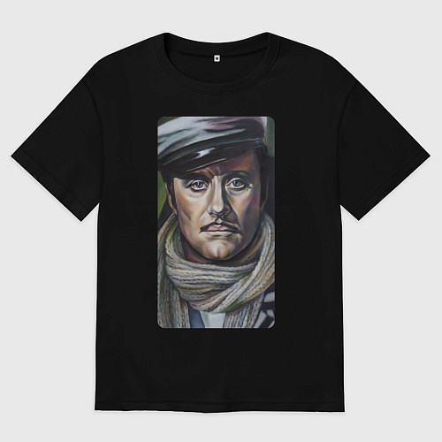 Мужская футболка оверсайз Остап Бендер: портрет / Черный – фото 1