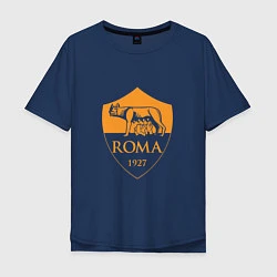Футболка оверсайз мужская AS Roma: Autumn Top, цвет: тёмно-синий