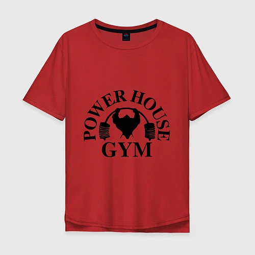 Мужская футболка оверсайз Power House Gym / Красный – фото 1