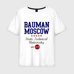 Футболка оверсайз мужская Bauman STU, цвет: белый