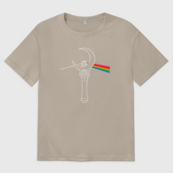 Футболка оверсайз мужская Dark side of the moon, цвет: миндальный