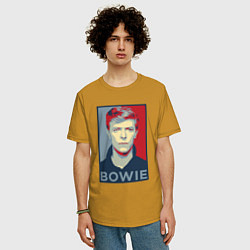 Футболка оверсайз мужская Bowie Poster, цвет: горчичный — фото 2