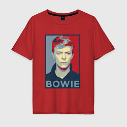 Футболка оверсайз мужская Bowie Poster, цвет: красный