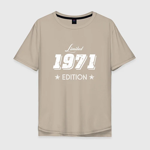 Мужская футболка оверсайз Limited Edition 1971 / Миндальный – фото 1