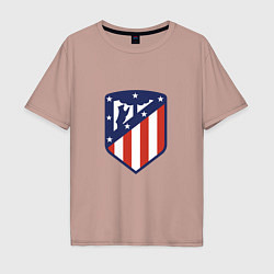 Футболка оверсайз мужская Atletico Madrid, цвет: пыльно-розовый