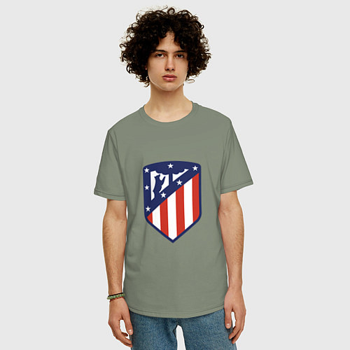 Мужская футболка оверсайз Atletico Madrid / Авокадо – фото 3