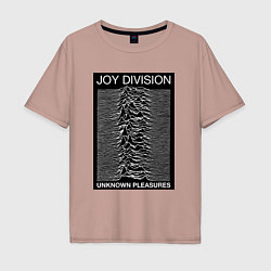 Футболка оверсайз мужская Joy Division: Unknown Pleasures, цвет: пыльно-розовый