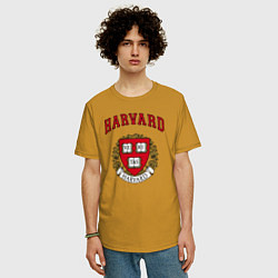 Футболка оверсайз мужская Harvard university, цвет: горчичный — фото 2