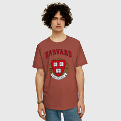 Футболка оверсайз мужская Harvard university, цвет: кирпичный — фото 2