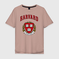 Футболка оверсайз мужская Harvard university, цвет: пыльно-розовый