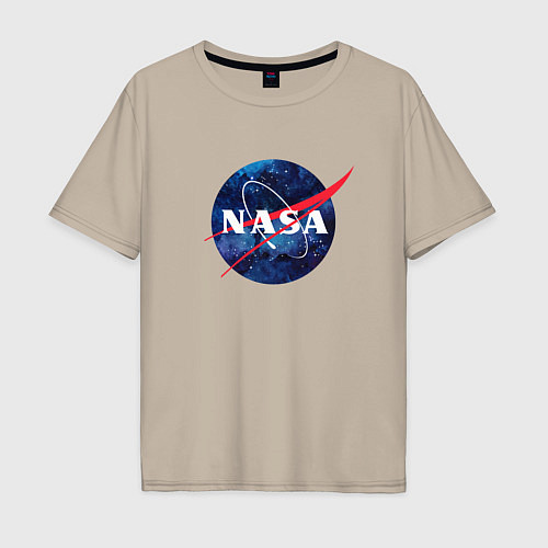 Мужская футболка оверсайз NASA: Cosmic Logo / Миндальный – фото 1