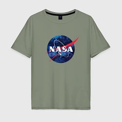 Футболка оверсайз мужская NASA: Cosmic Logo, цвет: авокадо