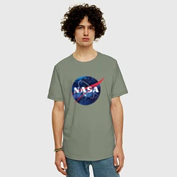 Футболка оверсайз мужская NASA: Cosmic Logo, цвет: авокадо — фото 2