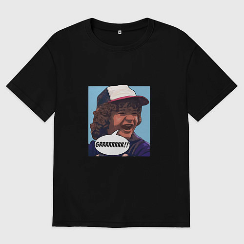 Мужская футболка оверсайз Очень странные дела / Черный – фото 1