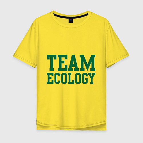 Мужская футболка оверсайз Команда экологов / Желтый – фото 1