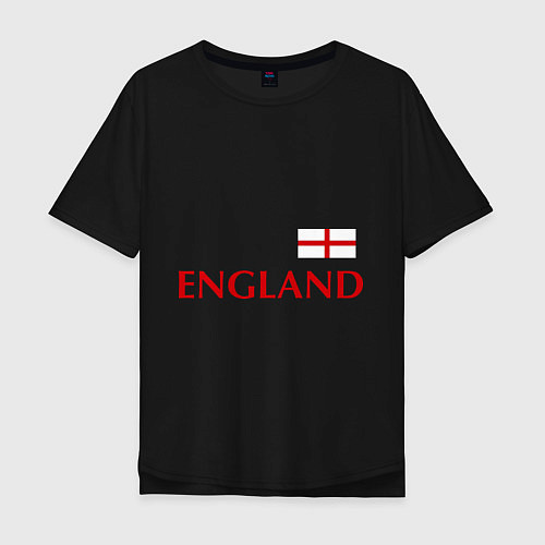 Мужская футболка оверсайз Сборная Англии: 10 номер / Черный – фото 1