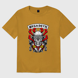 Футболка оверсайз мужская Megadeth Rocker, цвет: горчичный