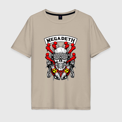 Мужская футболка оверсайз Megadeth Rocker / Миндальный – фото 1