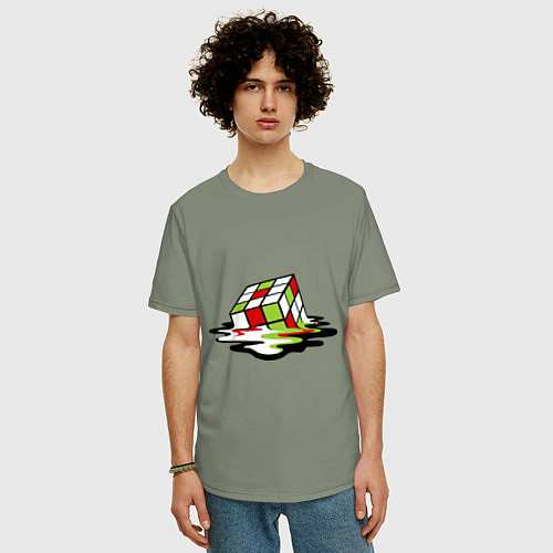 Мужская футболка оверсайз Кубик рубика / Авокадо – фото 3