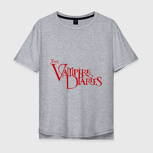 Мужская футболка оверсайз The Vampire Diaries / Меланж – фото 1