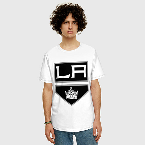 Мужская футболка оверсайз Los Angeles Kings / Белый – фото 3