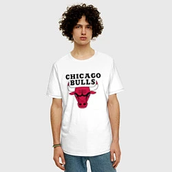 Футболка оверсайз мужская Chicago Bulls, цвет: белый — фото 2
