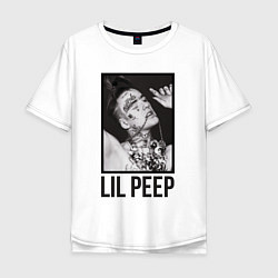 Футболка оверсайз мужская Lil Peep: Black Style, цвет: белый