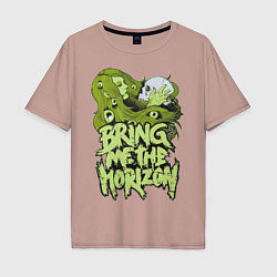 Футболка оверсайз мужская Bring Me The Horizon: Green Girl, цвет: пыльно-розовый