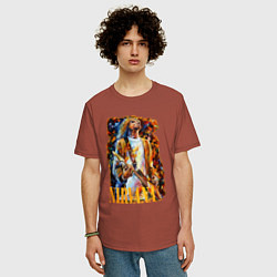 Футболка оверсайз мужская Cobain Art, цвет: кирпичный — фото 2