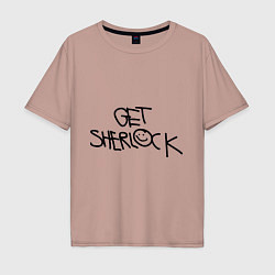 Футболка оверсайз мужская Get sherlock, цвет: пыльно-розовый