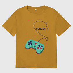 Футболка оверсайз мужская Perfect Team: Player 2, цвет: горчичный