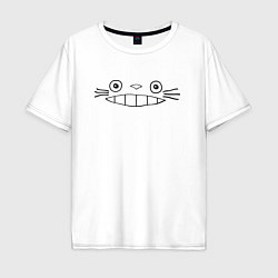 Футболка оверсайз мужская Totoro face, цвет: белый