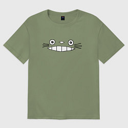 Футболка оверсайз мужская Totoro face, цвет: авокадо