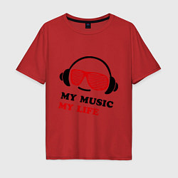 Мужская футболка оверсайз My music my life