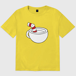 Футболка оверсайз мужская Red Cuphead, цвет: желтый