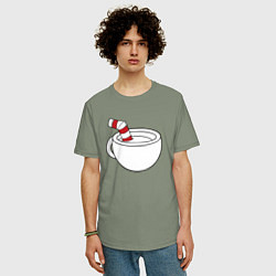 Футболка оверсайз мужская Red Cuphead, цвет: авокадо — фото 2