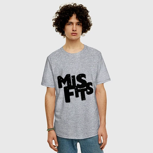 Мужская футболка оверсайз Misfits / Меланж – фото 3