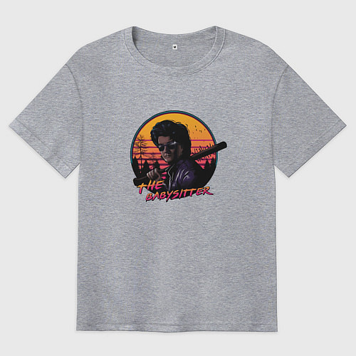 Мужская футболка оверсайз The BabySitter / Меланж – фото 1