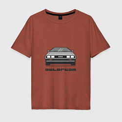 Футболка оверсайз мужская DeLorean, цвет: кирпичный