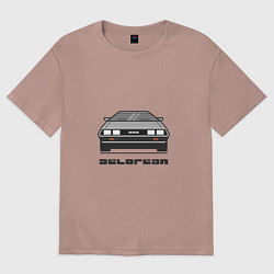 Футболка оверсайз мужская DeLorean, цвет: пыльно-розовый
