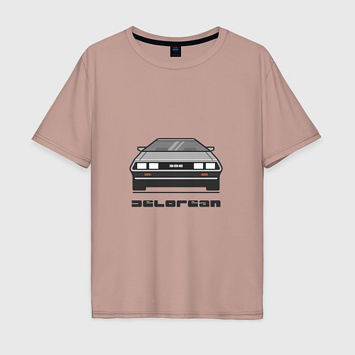 Мужская футболка оверсайз DeLorean / Пыльно-розовый – фото 1